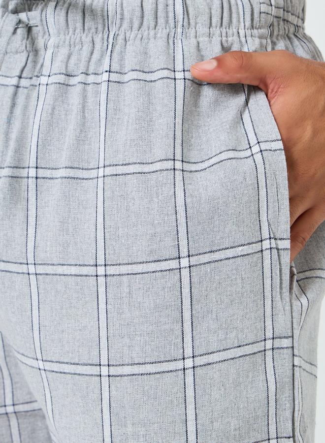 ستايلي بنطال بيجاما كاروهات بقصة مريحة - Image 3